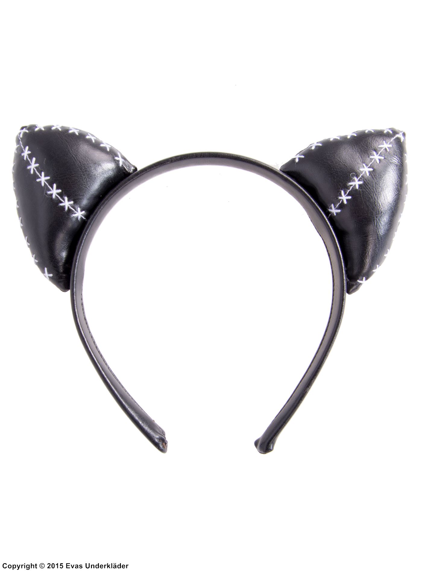 Cat (woman), costume headband, ears, stitches